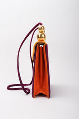 Recess Los Angeles Vintage Paloma Picasso Rare Purple Orange Color Block Hard Side Fabric Purse