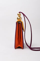 Recess Los Angeles Vintage Paloma Picasso Rare Purple Orange Color Block Hard Side Fabric Purse