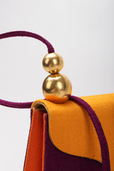 Recess Los Angeles Vintage Paloma Picasso Rare Purple Orange Color Block Hard Side Fabric Purse