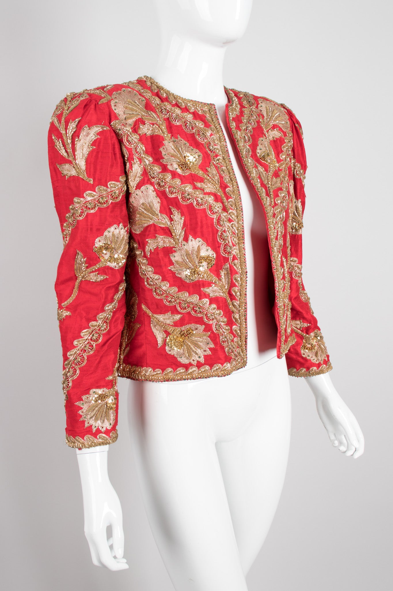 Jeanette for St. Martin Embellished Silk Bolero Jacket