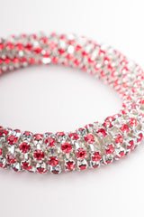 Tricolor Rhinestone Bangle Bracelet Set