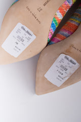 Manolo Blahnik Textured Fabric Watercolor Stripe Heels