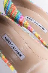 Manolo Blahnik Textured Fabric Watercolor Stripe Heels