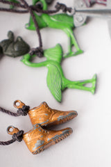 Miniature Vintage Metal Toy Rainbow Waterfall Bib Necklace