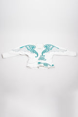 Jean Claude Jitrois Leather Wrap Embroidered Wing Jacket