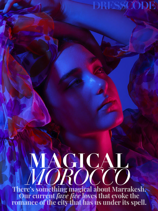 Recess Los Angeles DressCode Editorial Midnight in Morocco Majorelle Blue Vintage Oscar de la Renta 