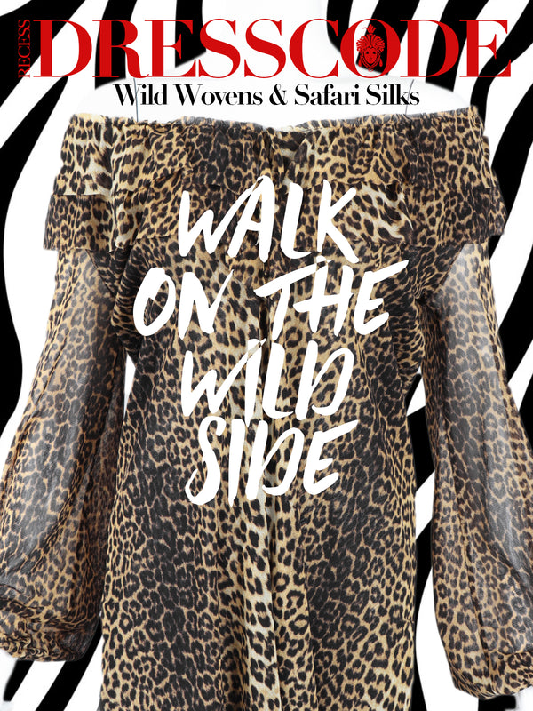 Recess DressCode Los Angeles Designer Consignment Vintage Wild Woven Silk Safari Take A Walk On The Wild Side