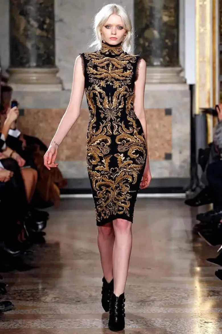 Mock-Neck Dress by Pucci on model on runway