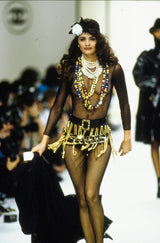 chain fringe by Chanel on model on 1991 runway