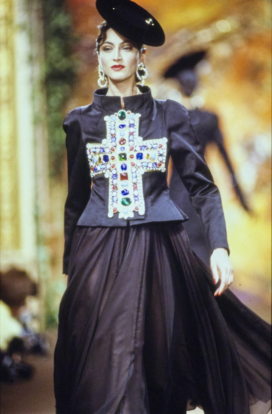 Vintage Christian Lacroix 1988 F/W Byzantine Cross Bejeweled Top