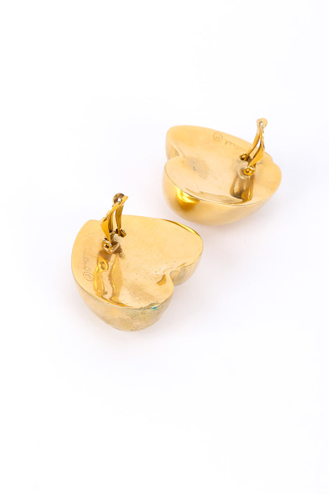 Vintage Steve Vaubel Abstract Heart Earrings clip ons unhinged closeup @Recessla