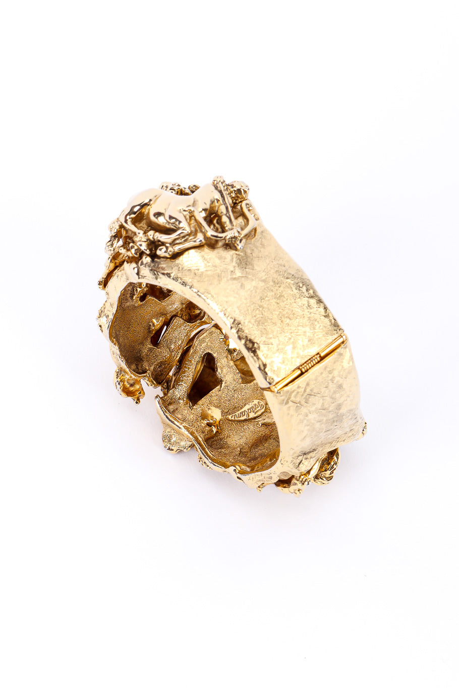 Vintage Tortolani Sculpted Zodiac Cuff Bracelet II 3/4 backview @Recessla