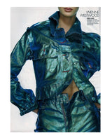 Metallic Denim Jacket by Vivienne Westwood on model in 1993 magazine @ Recess LA