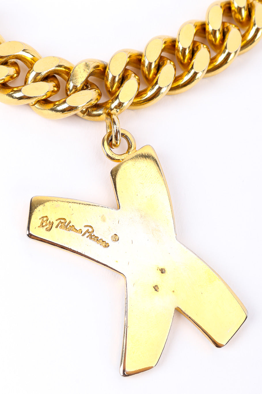 XOXO charm belt by Paloma Picasso on white background signature on back of X charm @recessla