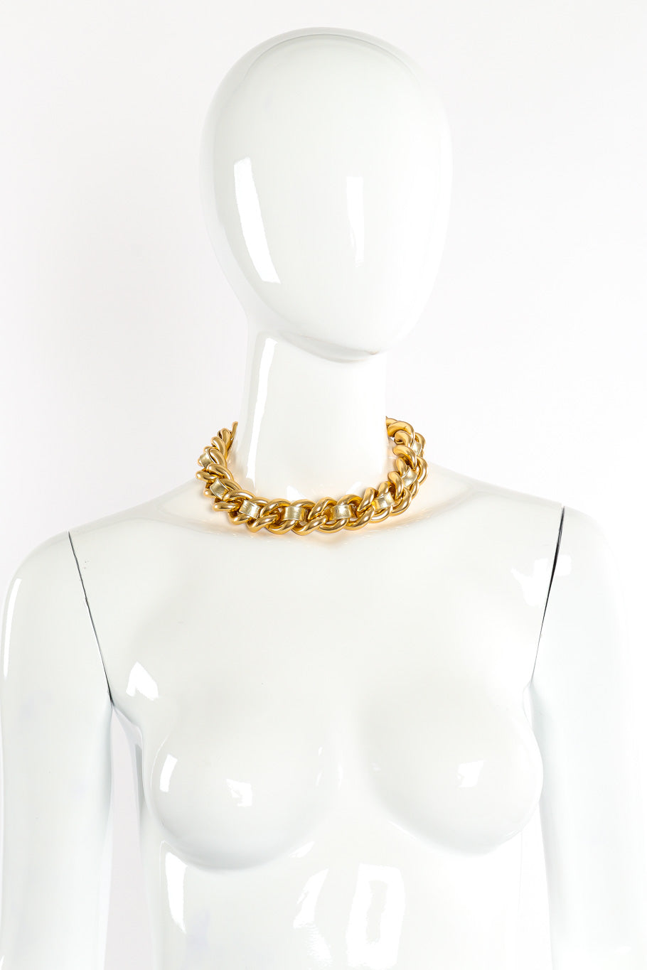 Collar necklace by Erwin Pearl on white background on mannequin neck @recessla