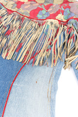 Vintage Roberto Cavalli Floral Denim and Leather Fringe Jacket spot on denim @recessla