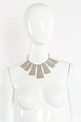 Vintage Trifari Embossed Plate Pendant Necklace on mannequin @Recessla