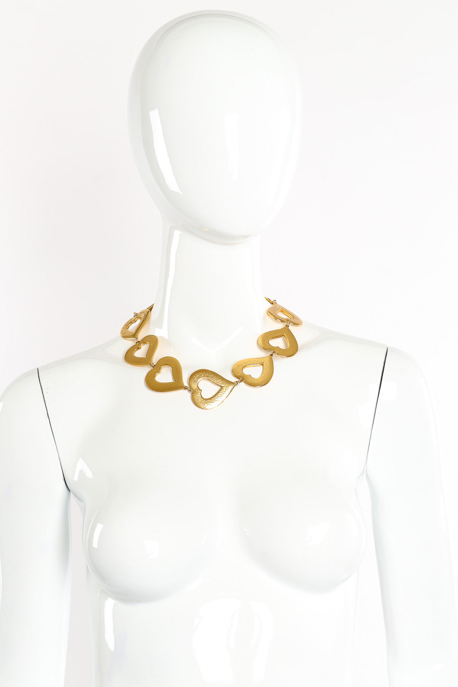 Vintage Yves Saint Laurent Heart Pendant Collar Necklace on mannequin @Recessla