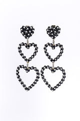 Vintage Richard Kerr Crystal Heart Drop Earrings full front view @Recessla