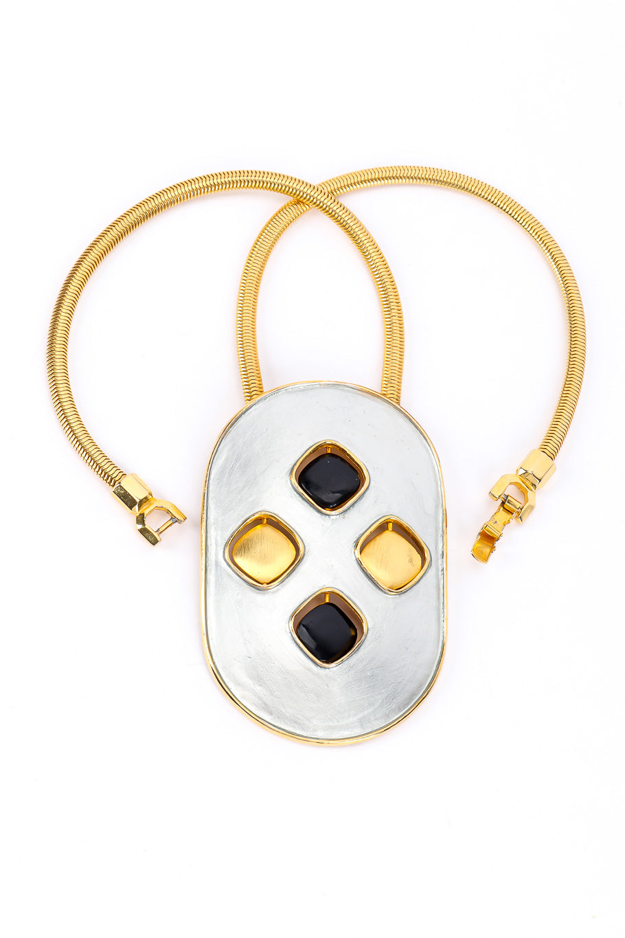 Vintage Pierre Cardin Revolving Charm Tablet Necklace different charm combination @Recessla