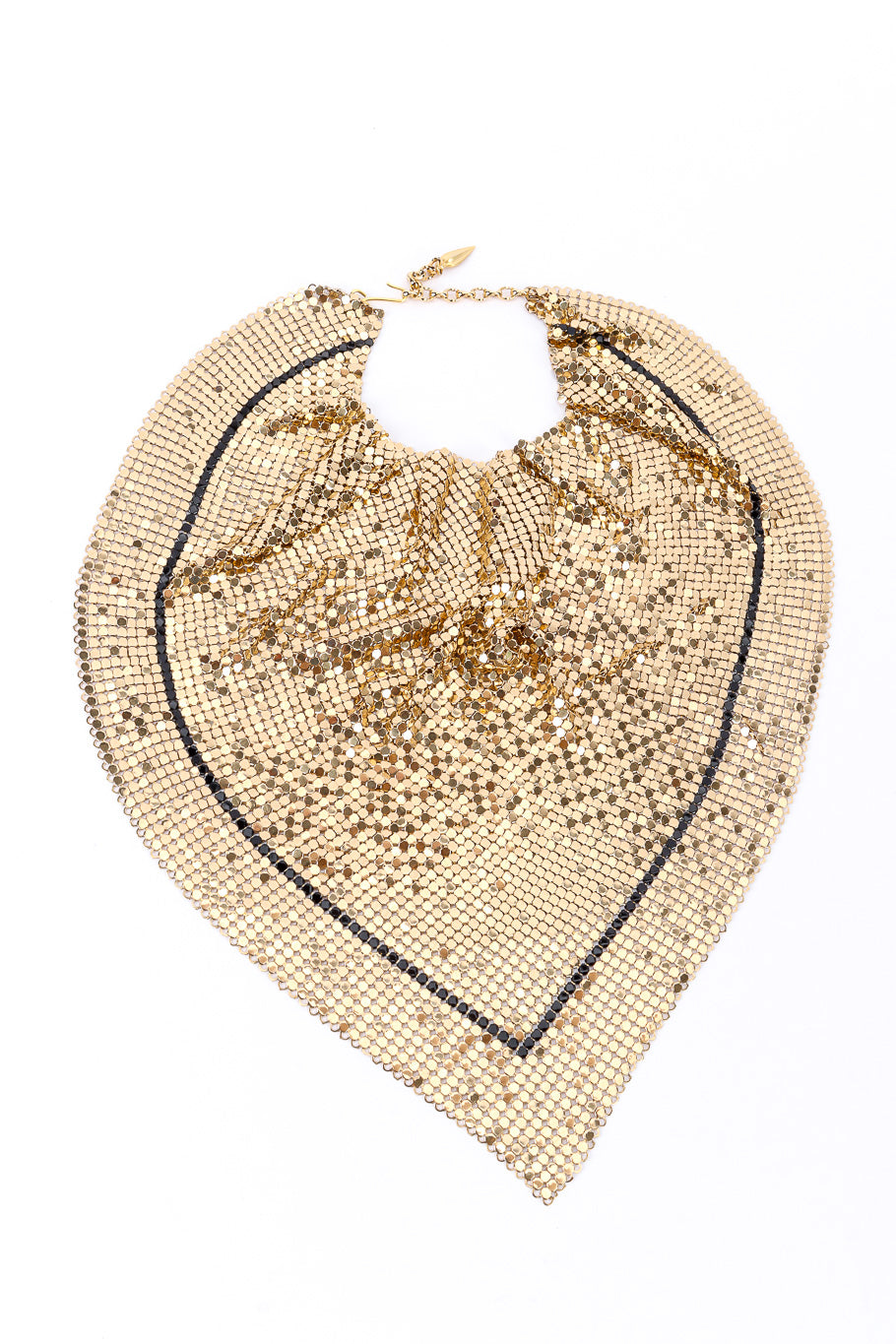 Chain mesh necklace by Whiting & Davis on white background clasped @recessla