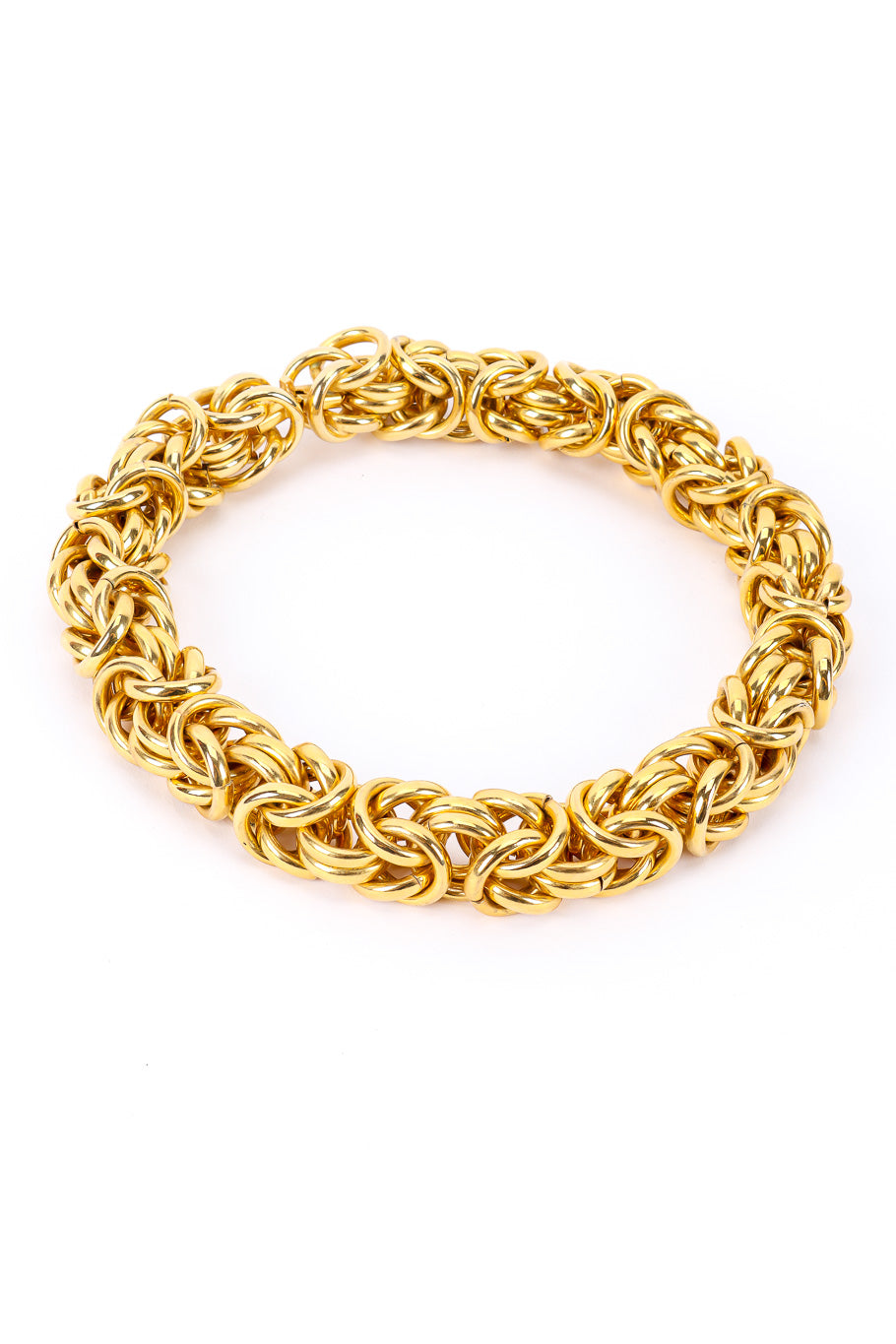 Vintage Chunky Byzantine Link Choker Necklace link detail @Recessla