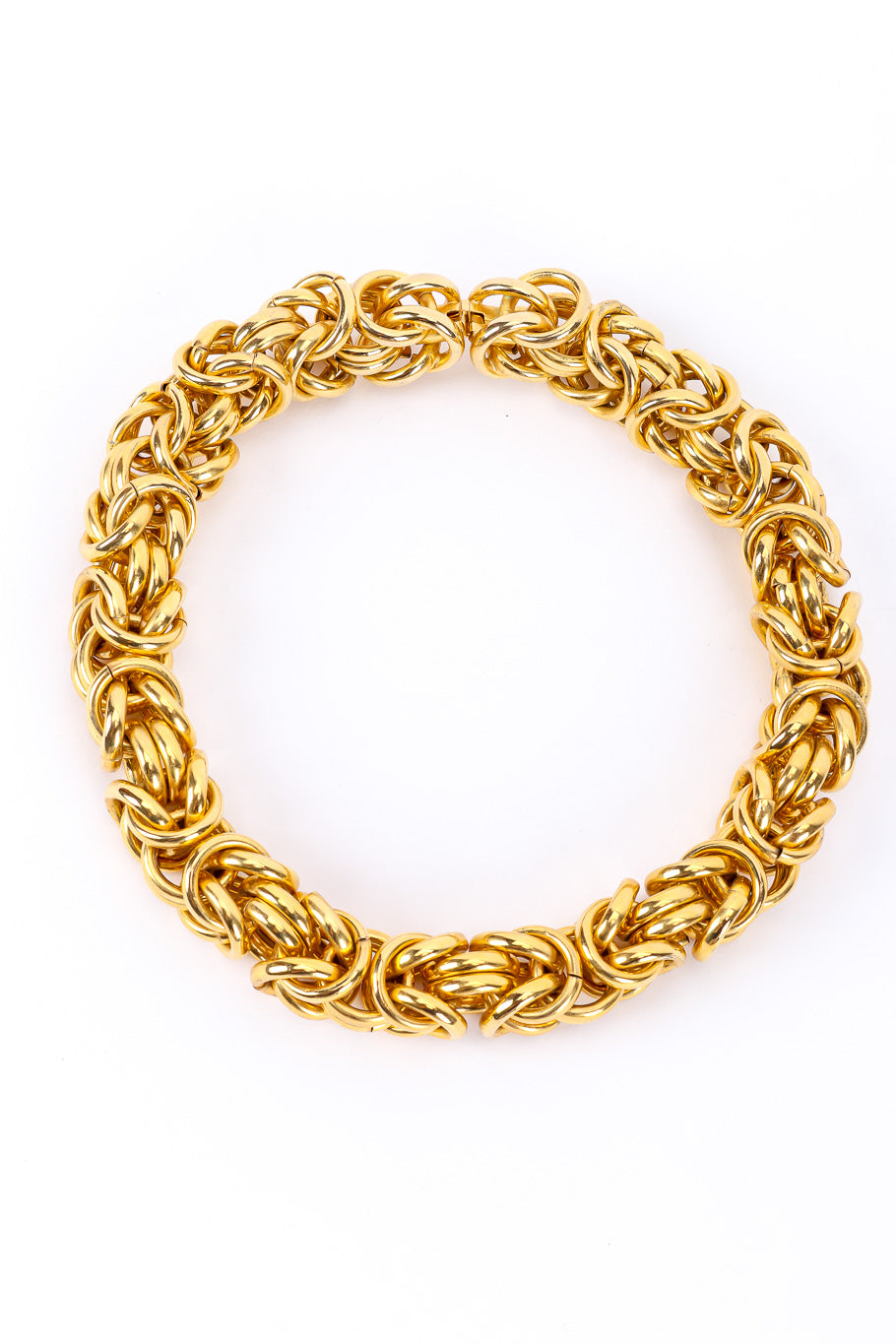Vintage Chunky Byzantine Link Choker Necklace full view @Recessla