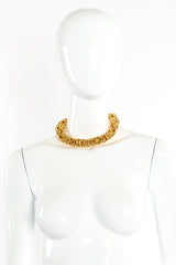 Vintage Chunky Byzantine Link Choker Necklace on mannequin @Recessla