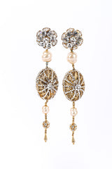 Vintage Filigree Dome Drop Earrings full view @Recessla