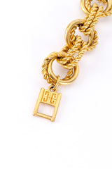 Vintage Givenchy Double Rope Chainlink Bracelet signature charm closeup @Recessla