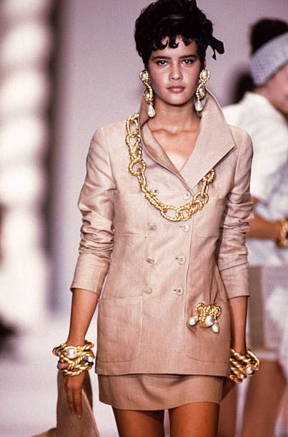 Double pearl twist earrings by Chanel from the 1990 Spring Summer collection Runway @ Recess LA