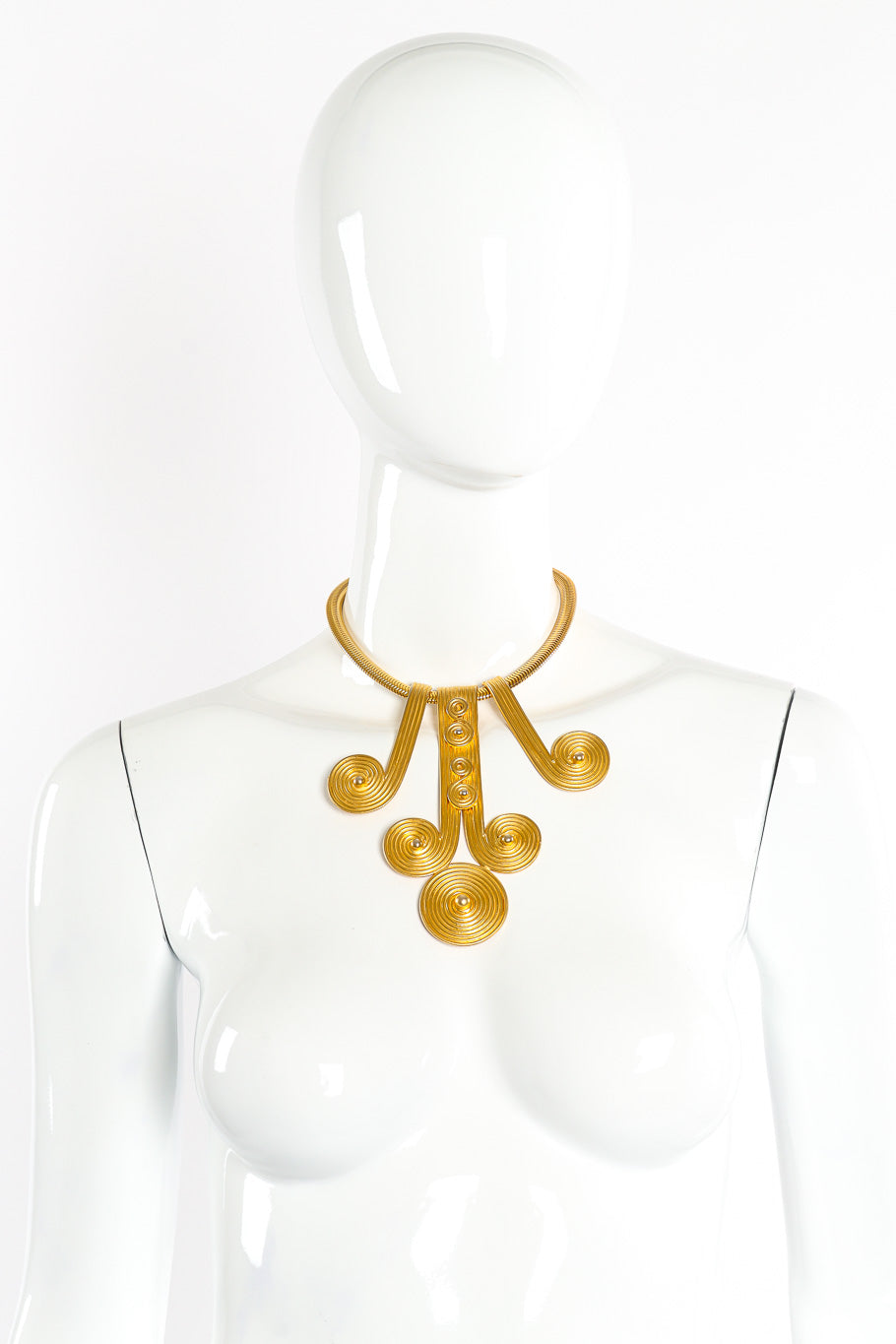 Vintage Swirl Motif Collar Necklace on mannequin @Recessla