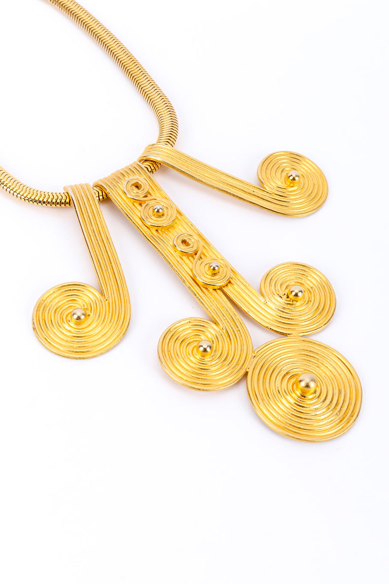 Vintage Swirl Motif Collar Necklace swirl pendant closeup @Recessla