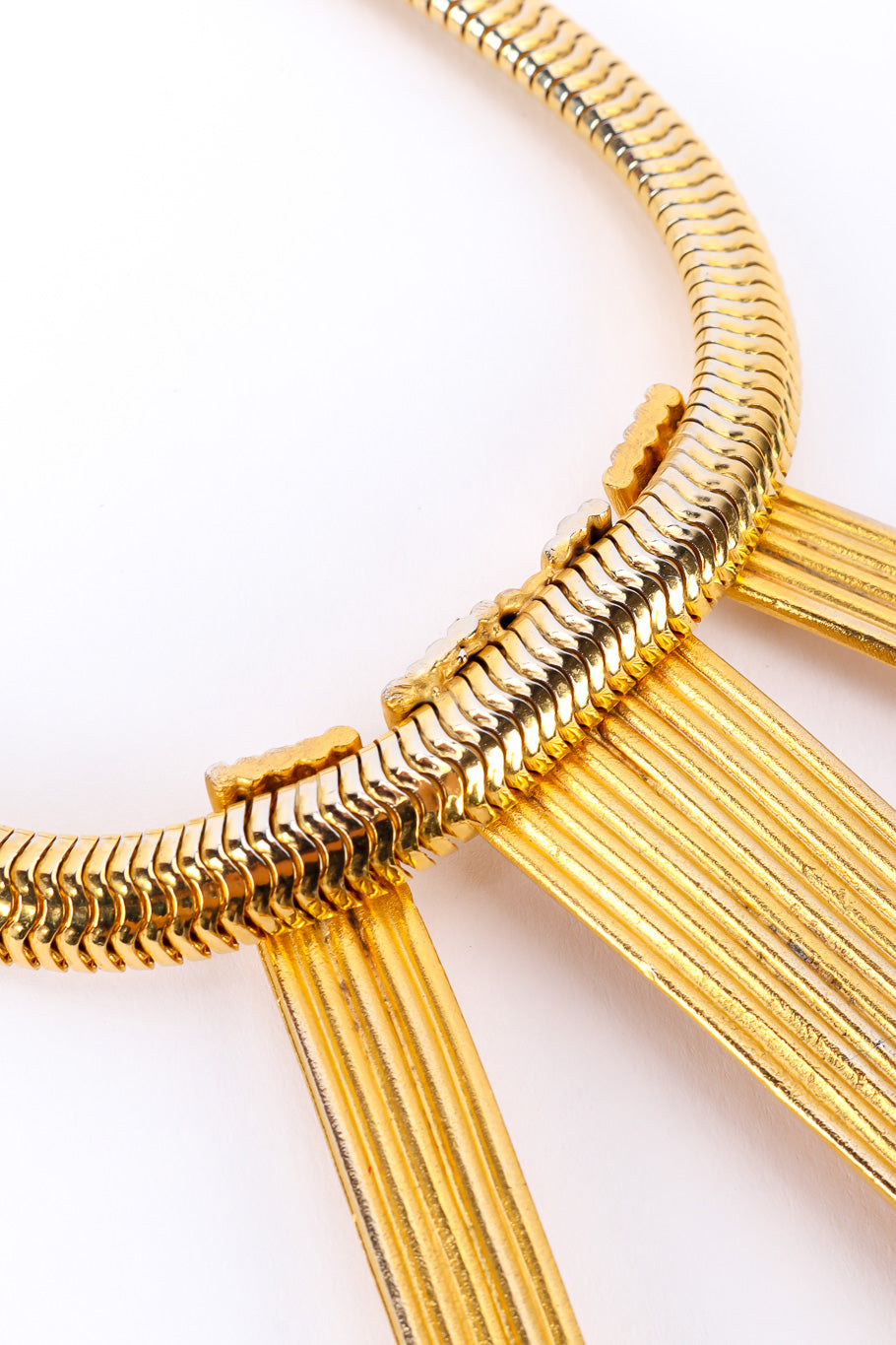 Vintage Swirl Motif Collar Necklace pendant back view closeup @Recessla