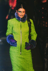 same fabric and zipper set on model on 1995 runway 