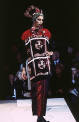 mesh top print on model on 1997 runway
