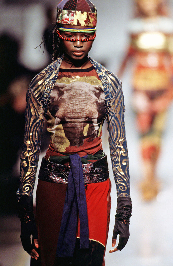 mesh elephant vest by Jean Paul Gaultier on model on 1996 runway @ Recess LA