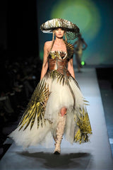 Jean Paul Gaultier Femme Pleated Palm Print Dress similar print on runway @recess la