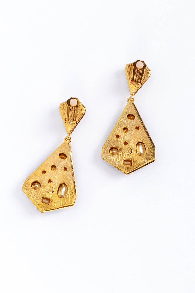 Kenneth Jay Lane Enamel & Rhinestone Geo Drop Earrings back @RECESS LA