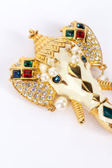 Vintage Kenneth Jay Lane "Royal Maharaja" Collection Royal Maharaja Enamel Elephant Brooch front closeup @recess la