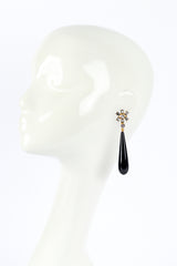 Vintage Kenneth Jay Lane Floral Teardrop Earrings on mannequin @recess la