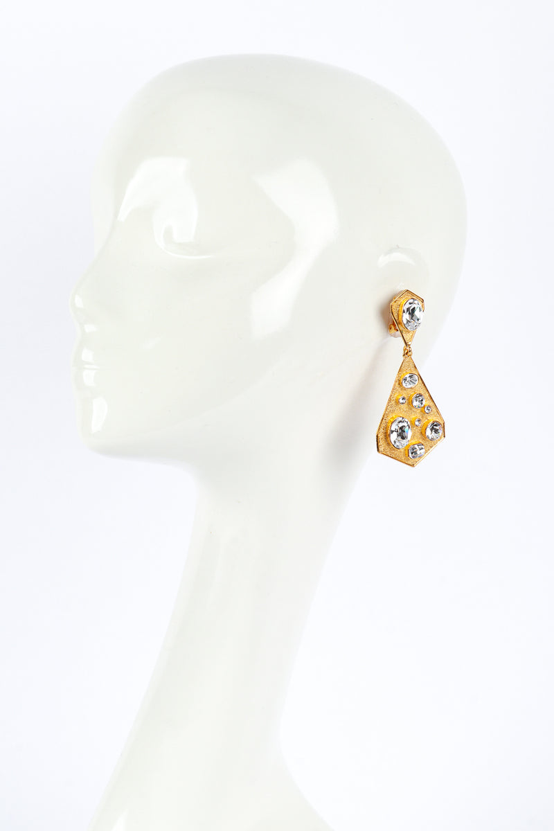 Kenneth Jay Lane Rhinestone Geo Drop Earrings mannequin @RECESS LA