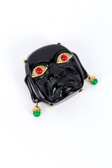 Vintage Kenneth Jay Lane Olmec Mask Brooch front @recess la