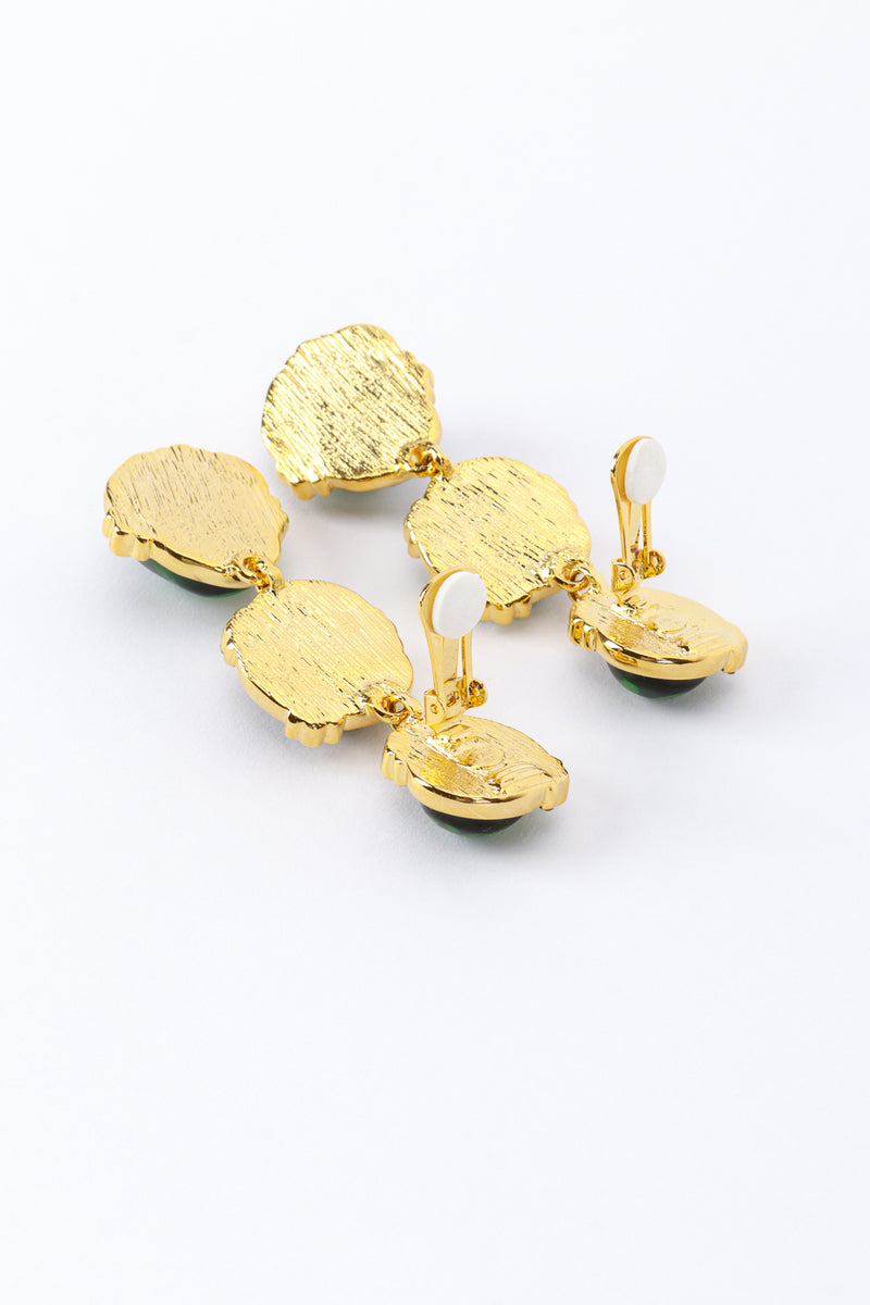 Kenneth Jay Lane 3-Tier Nugget Drop Earrings clips open @recess la