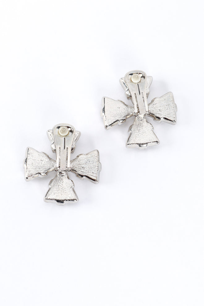 Vintage Kenneth Jay Lane Maltese Crystal Cross Earrings back @recess la