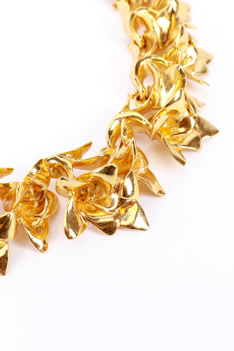 Kenneth Jay Lane Golden Hibiscus Collar Necklace detail @RECESS LA