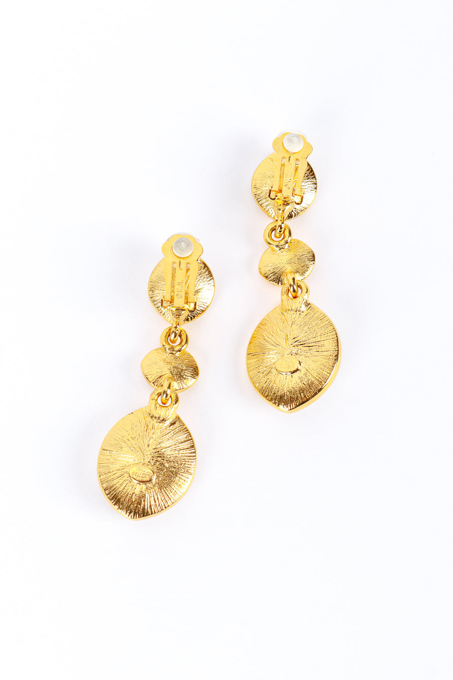 Vintage Kenneth Jay Lane Rhinestone Gem Drop Earrings back @recess la