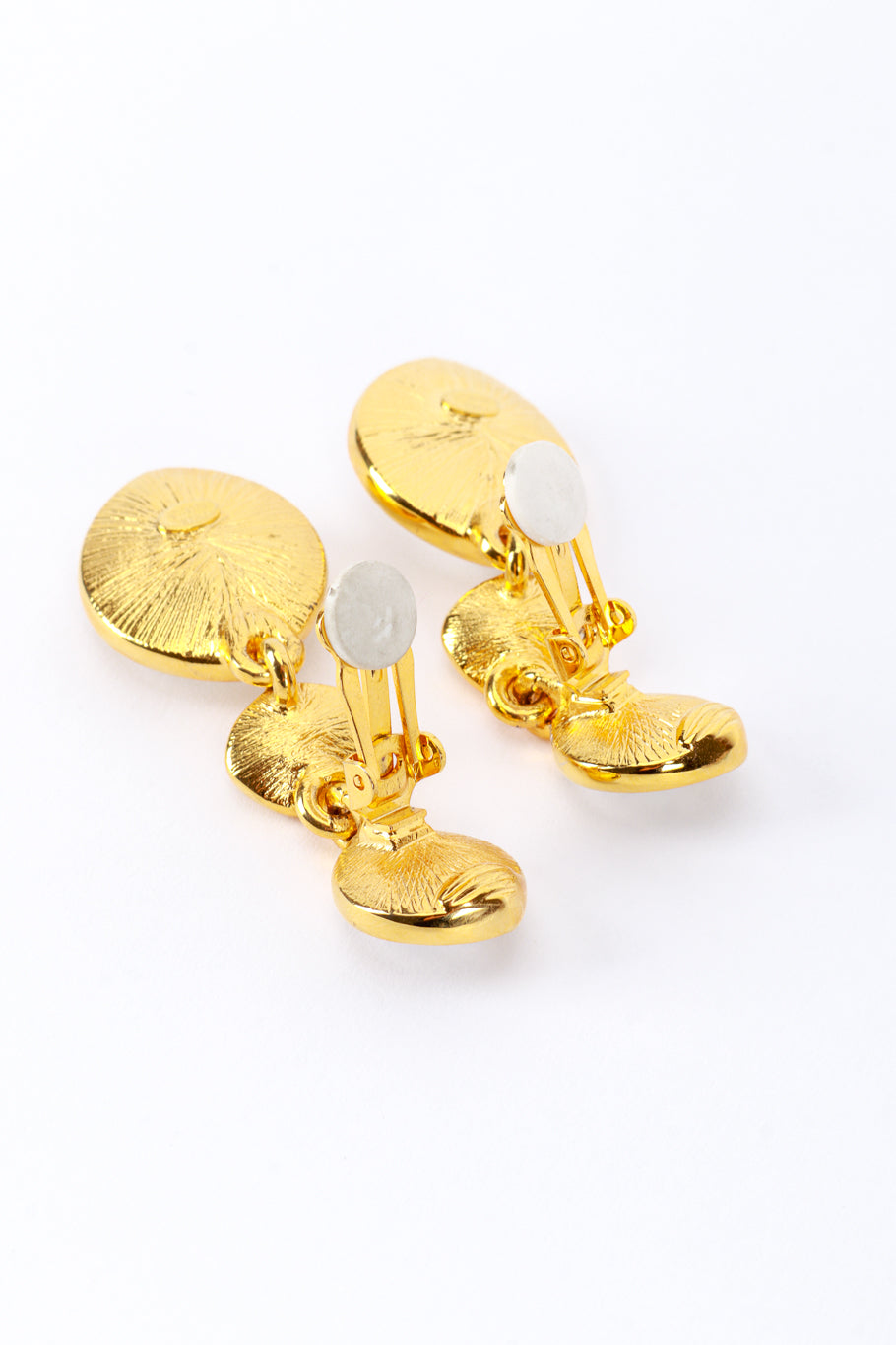 Vintage Kenneth Jay Lane Rhinestone Gem Drop Earrings clips open @recess la