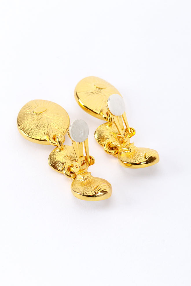 Vintage Kenneth Jay Lane Rhinestone Gem Drop Earrings clips open @recess la