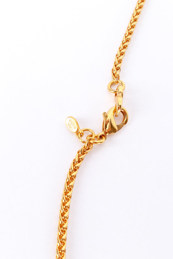 Vintage Kenneth Jay Lane Tennis Racket Pendant Necklace clasp detail @recess la